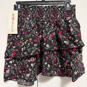 H&M Black Floral Mini Skirt